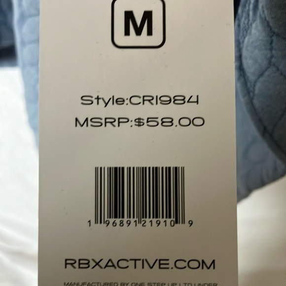 RBX: Blue Quilted Long Sleeve Top- Cowl Neck- M - Picture 4 of 14